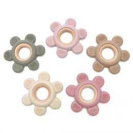 Soft & Hard Flower Wood & Silicone Teether | ROSE
