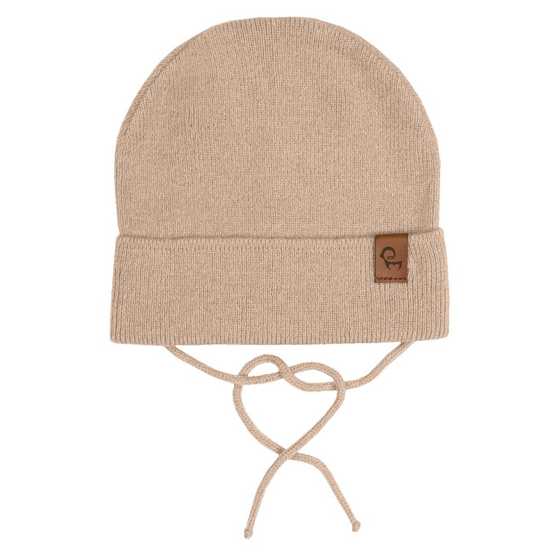 Kids' Knit Baby Beanie with Strings Merino & Cashmere