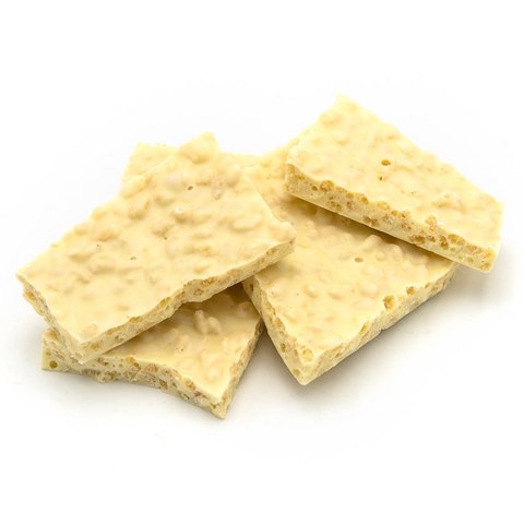 Broken bars (white 35% with puffed rice) 200 Grs