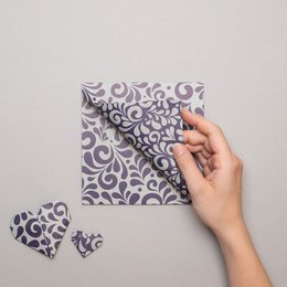 Hessisches Origami Papier "Bembel" zum Weihnachtsdeko Basteln - Zweiseitiges Bastelpapier in Grau und Blau aus Recyclingpapier