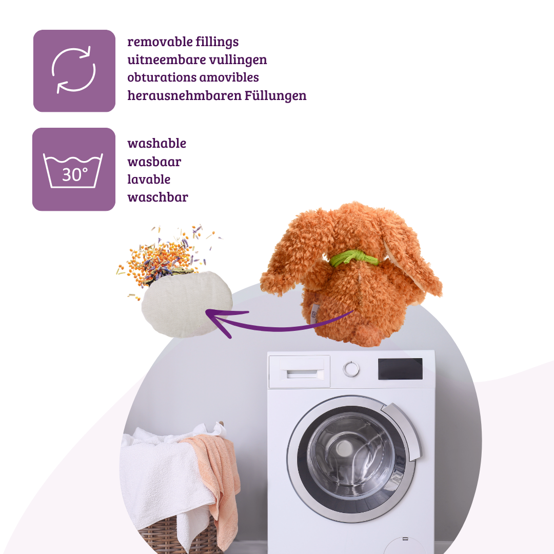 Heat cushion, the natural hot water bottle as a warm material toy, large rabbit with organic millet filling and health herbs