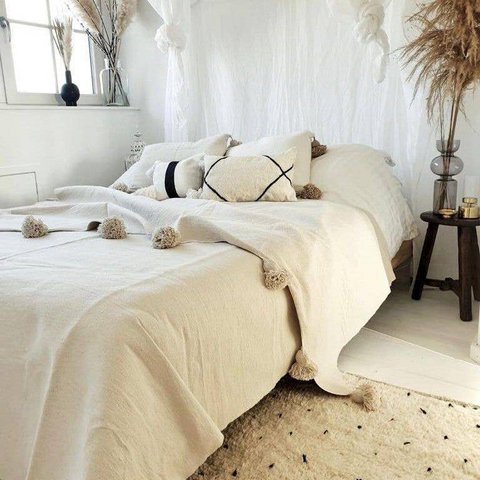 marokkanische Decke, marokkanische Decke, marokkanischer PomPom