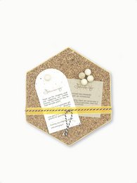 Mini hexagon pin board kork - Gul