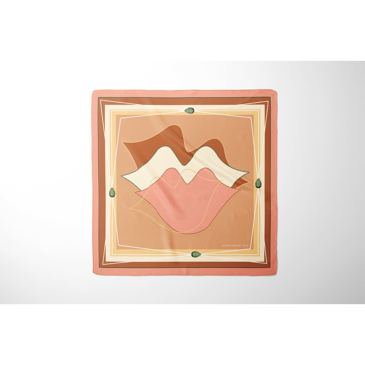 Carré de soie - MUSE 67*67 cm - Vieux rose