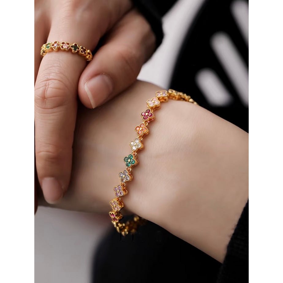 Bracelet en cristal de trèfle kaléidoscope