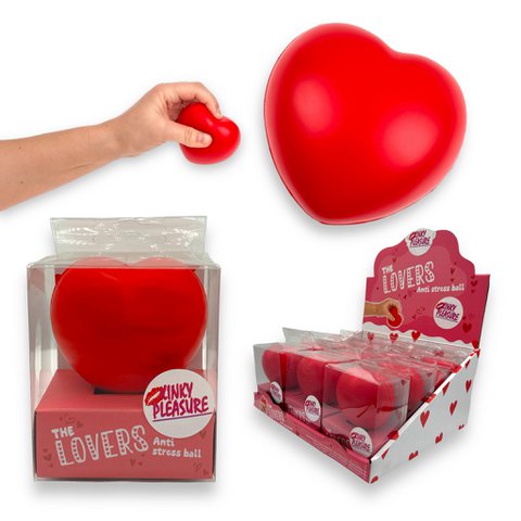 Kinky Pleasure - OB078 - Stressballen - Squeeze Heart - Rood