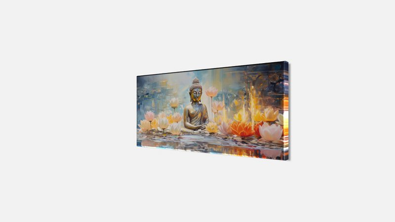 Wandbild BUDDHA 33x70 cm – Leinwandbild Keilrahmen Deko modern