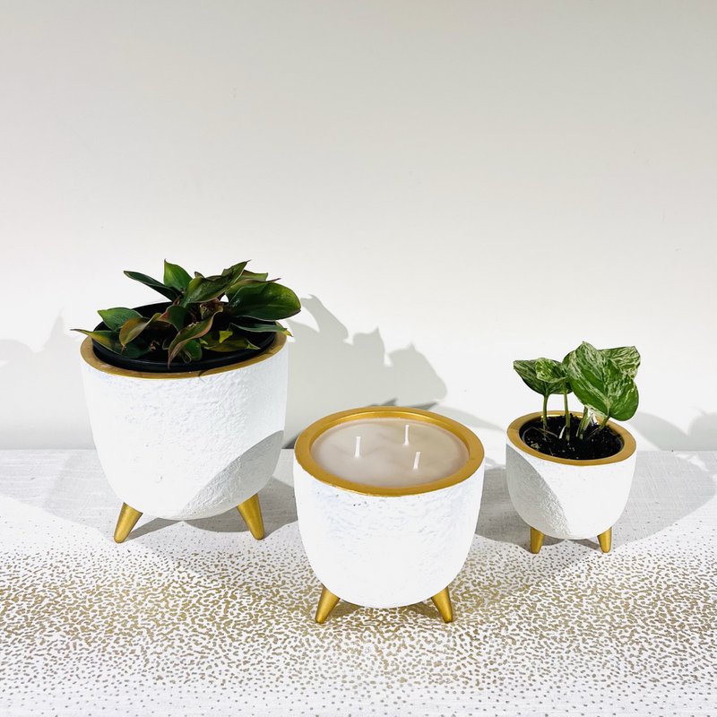 Candela / vaso di fiori in oro bianco