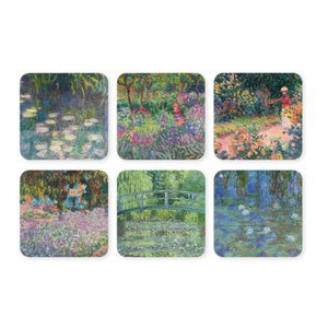 Coasters, set of 6, Monet's garden in Giverny