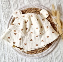 Cappello da sole idrofilo per bambino - Beige con cuori