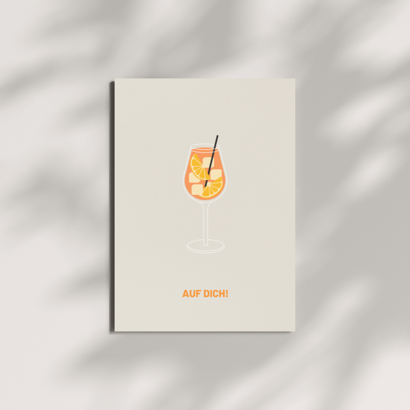 Postkarte - AUF DICH! Aperol