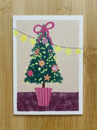 Carte en carton d'arbre de Noël
