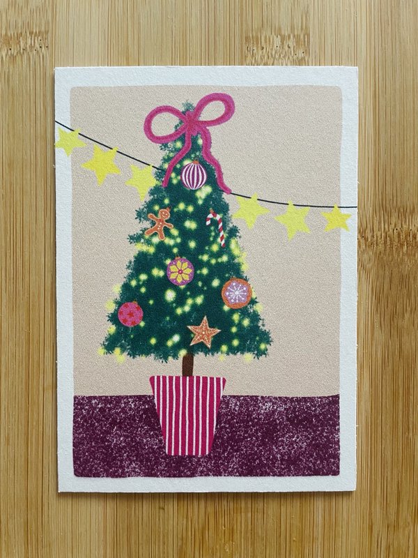 Carte en carton d'arbre de Noël