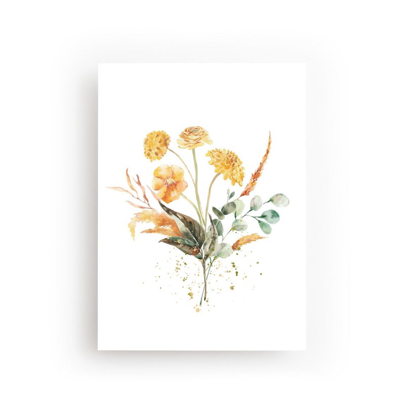 POSTKORT GULE BLOMSTER