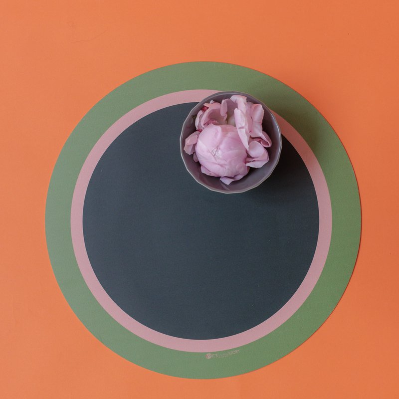 Colorido y original mantel individual redondo Round Fruits Pistacho