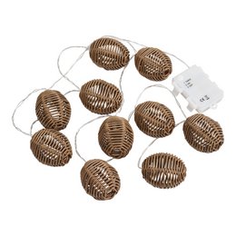 Lampa łańcuchowa LED Carlisle, polirattan/metal, naturalny/czarny