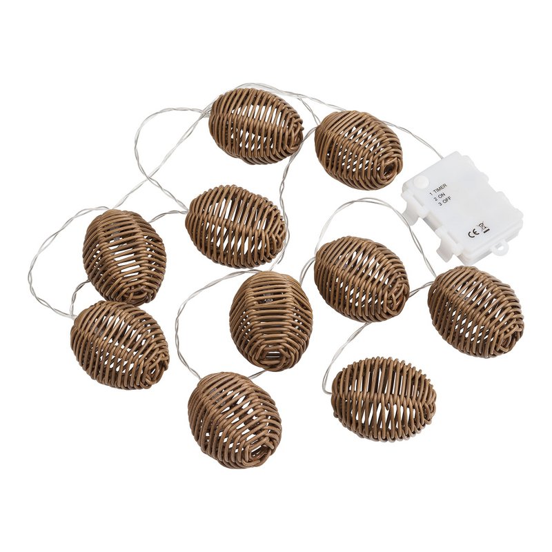 Lampa łańcuchowa LED Carlisle, polirattan/metal, naturalny/czarny
