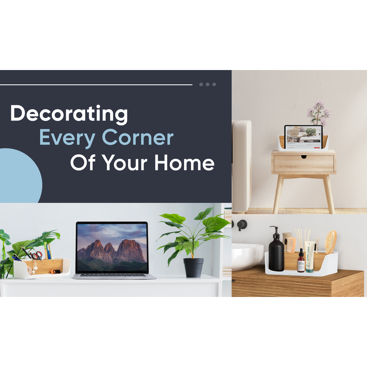 ECO Schreibtisch Organizer | Tisch- Büro- Kosmetik- Organizer | Handy & Tablet Halterung