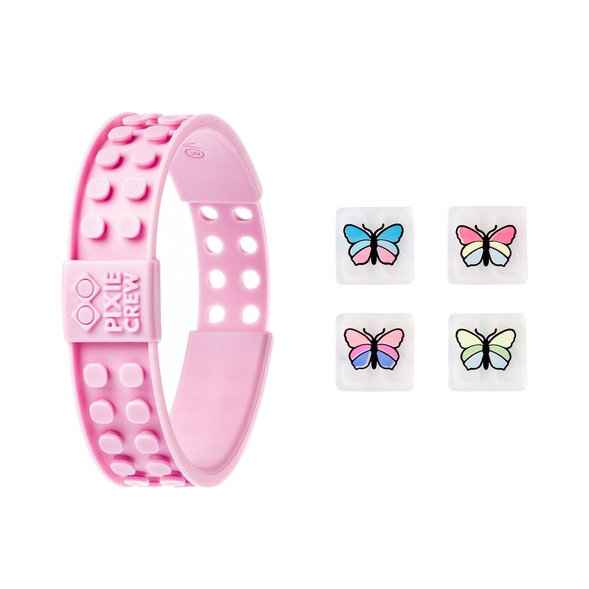 PIXIE CREW Kreativt pixelarmbånd — japansk forår / pink med sommerfugle