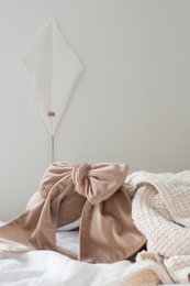 fluwelen babynest met strik (7 kleuren)