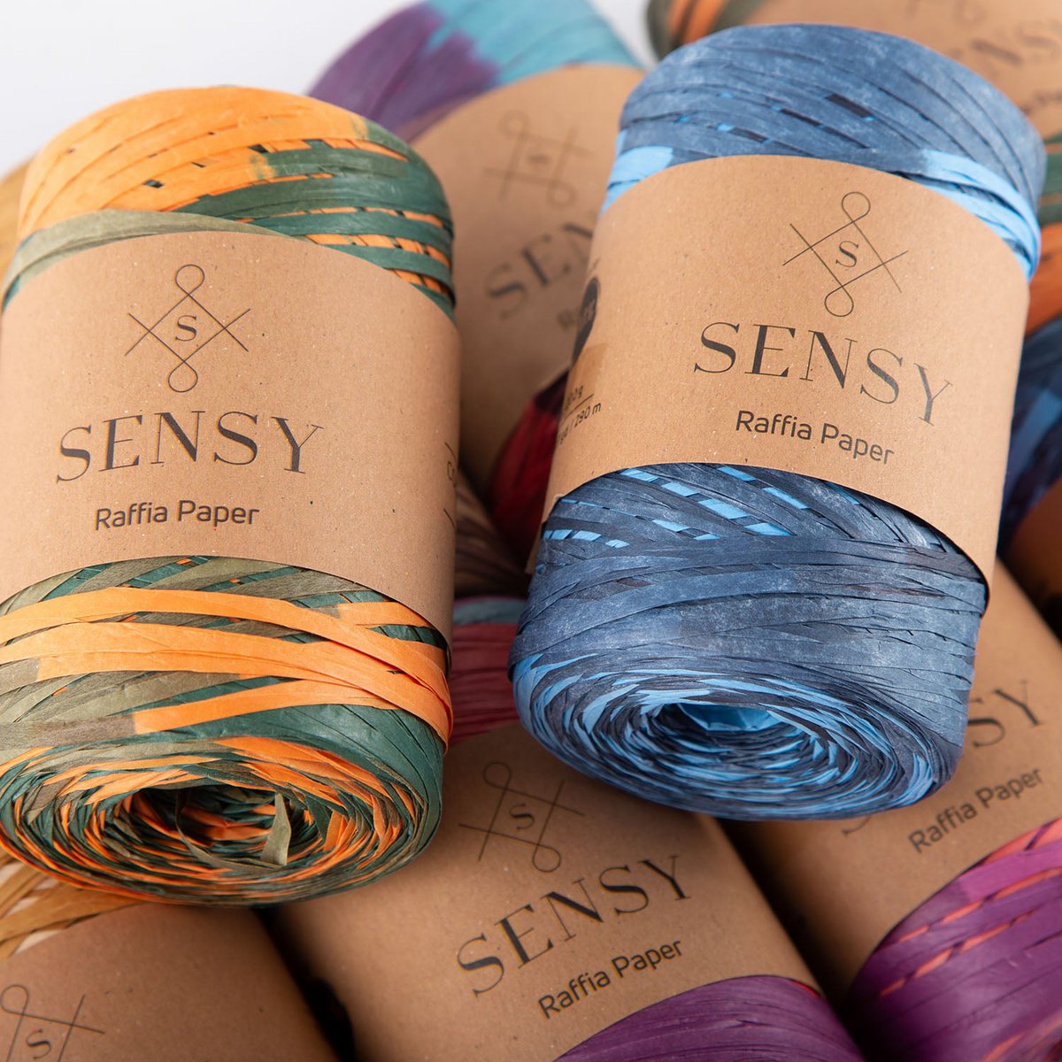 Sensy Premium 317 iarde %100 Carta di rafia multicolore