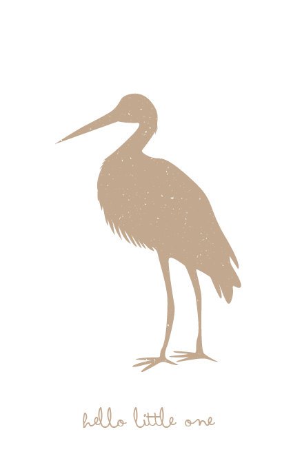 Lykønskningskort Fødselsstork