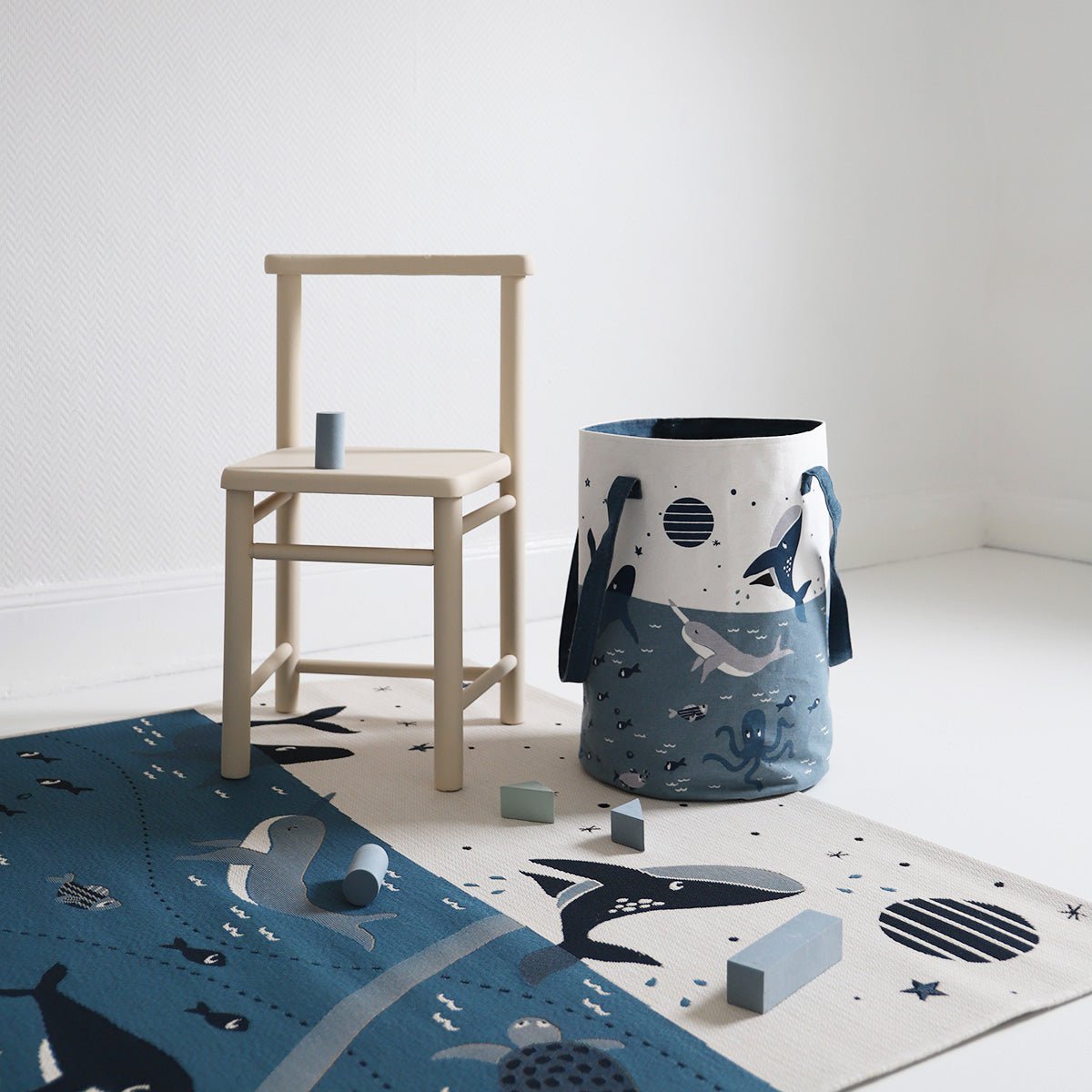 Cesta de almacenaje para habitación infantil LITTLE DEEP BLUE