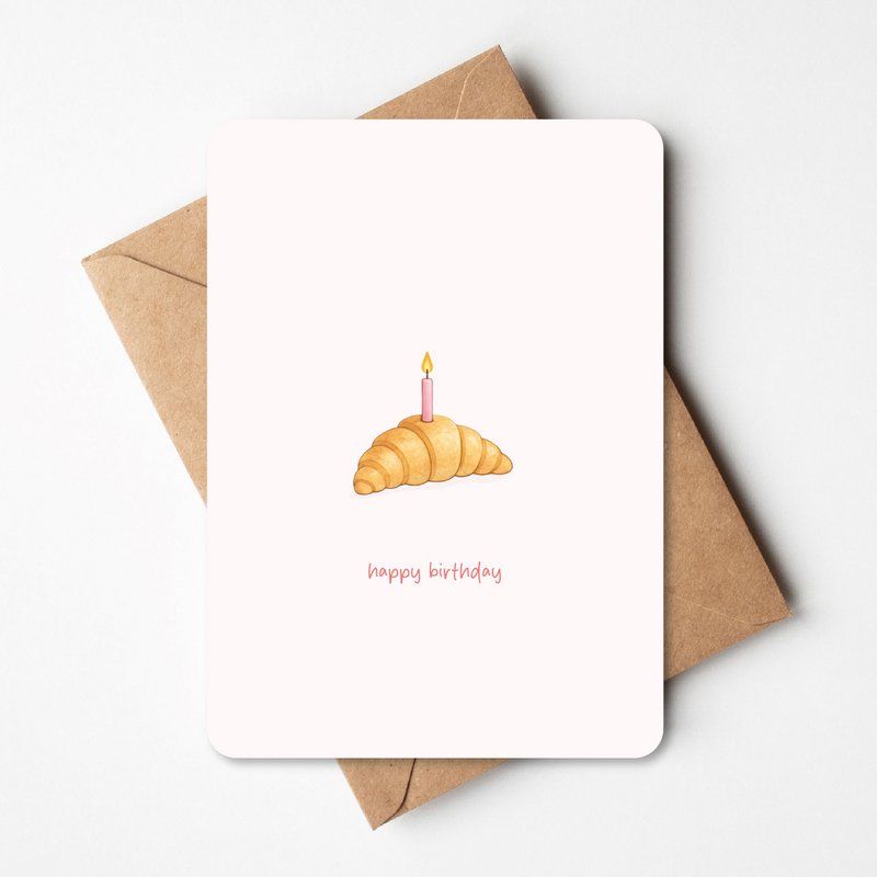 Biglietto d'auguri | Croissant con candela