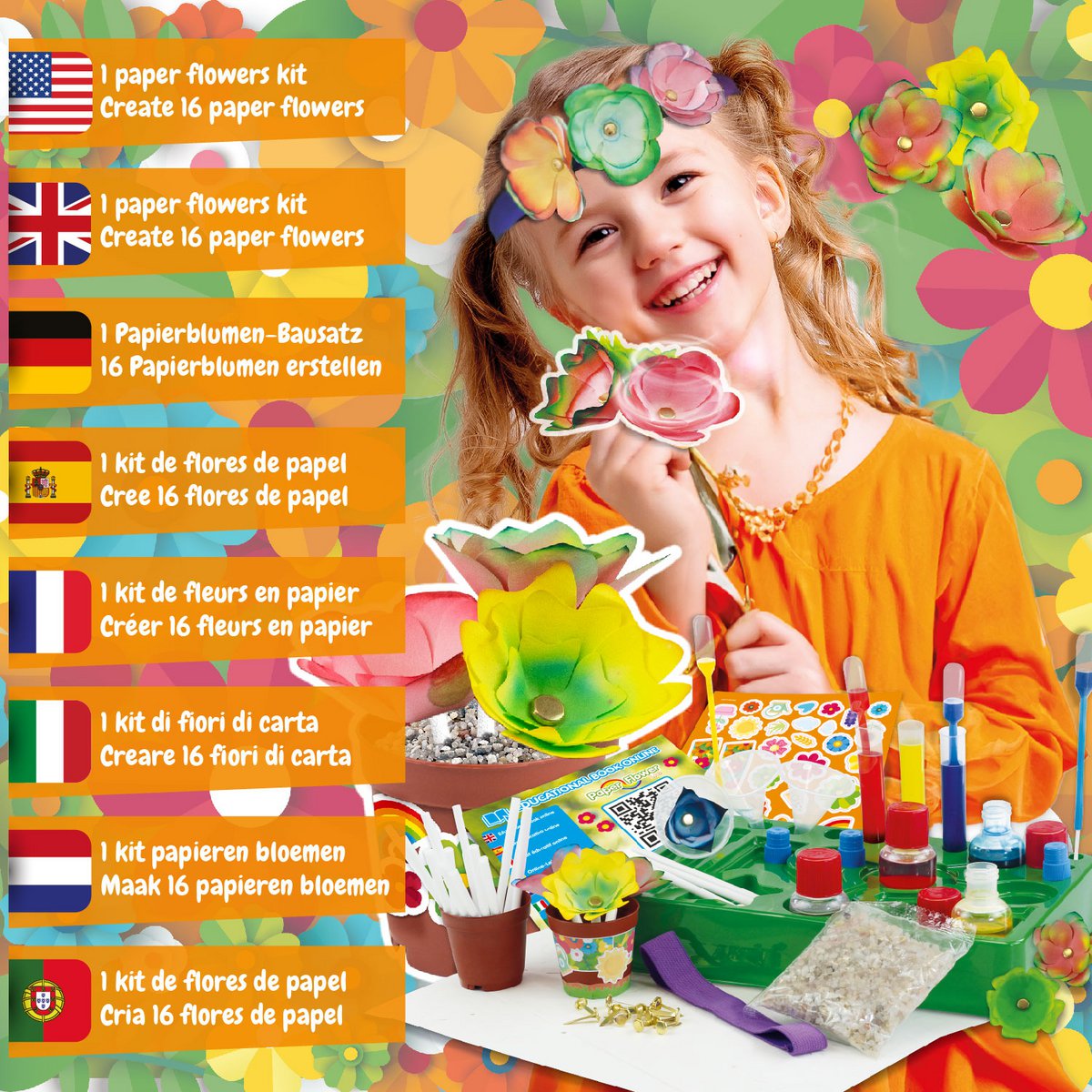 Paper Flowers Lab - Educational Toy for Kids (7 languages)
