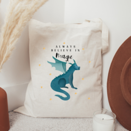 Cloth bag dragon - shopping bag fantasy