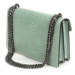Florence Artegiani. Luce Women's Handbag. Genuine Leather Suede Engraving Snake