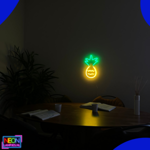 Neonlampe - Ananas - inkl. Ophanghaakjes - Leuchtreklame - 33 x 25 cm
