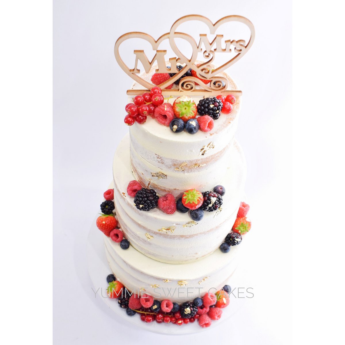 Figura tarta Mr & Mrs corazones