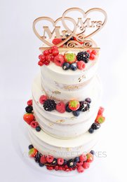 Figura tarta Mr & Mrs corazones