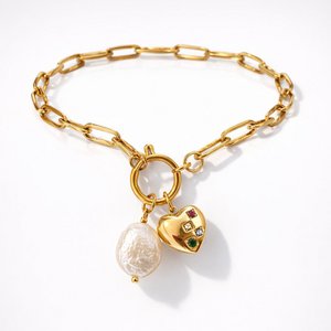 KESHI AMORE – Gold Bracelet with Natural Keshi Pearl
