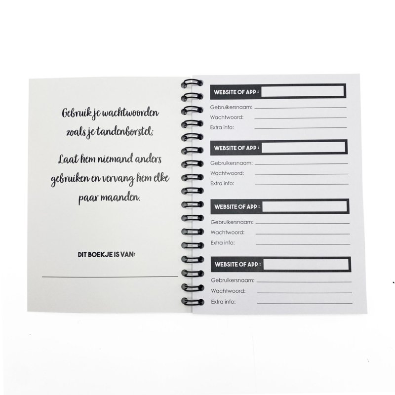 Password booklet A6