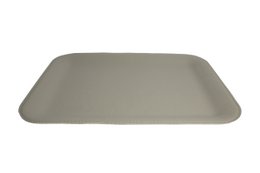Tablette plate en cuir synthétique taupe gris brun lisse en cuir optique 33x25 cm