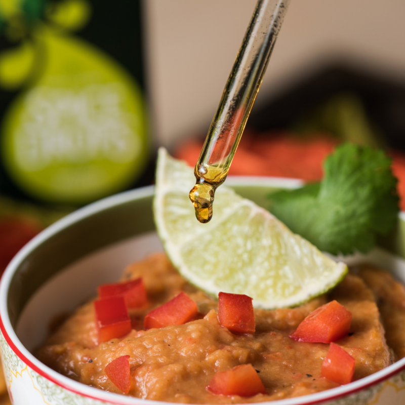 Natürlicher Knoblauchextrakt, Gewürztropfen, ätherisches Öl, vegan