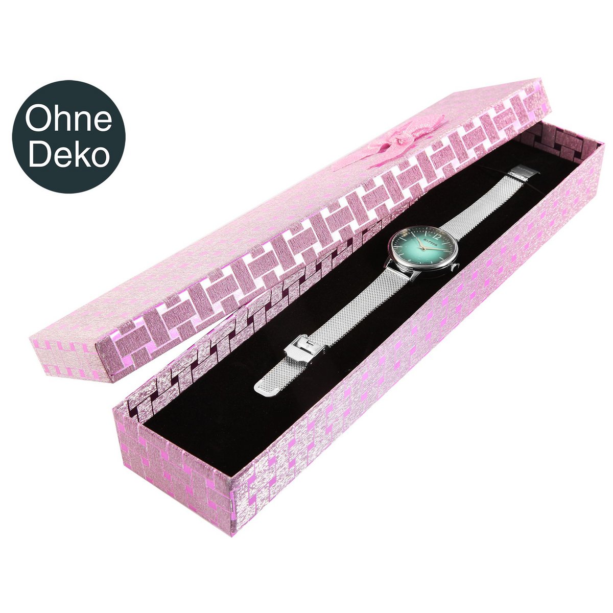Uhrenbox, Pappe, pink, VE 6, 30 cm x 6,5 cm x 3,5 cm
