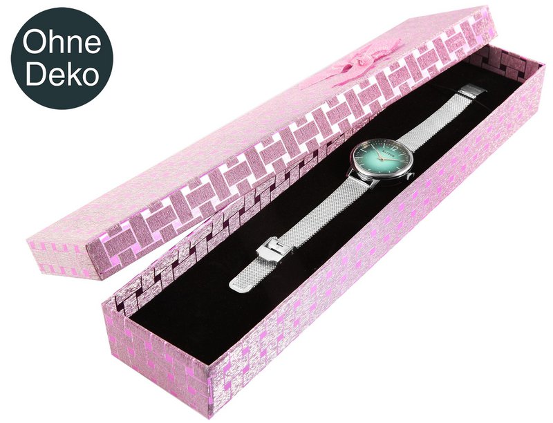 Uhrenbox, Pappe, pink, VE 6, 30 cm x 6,5 cm x 3,5 cm