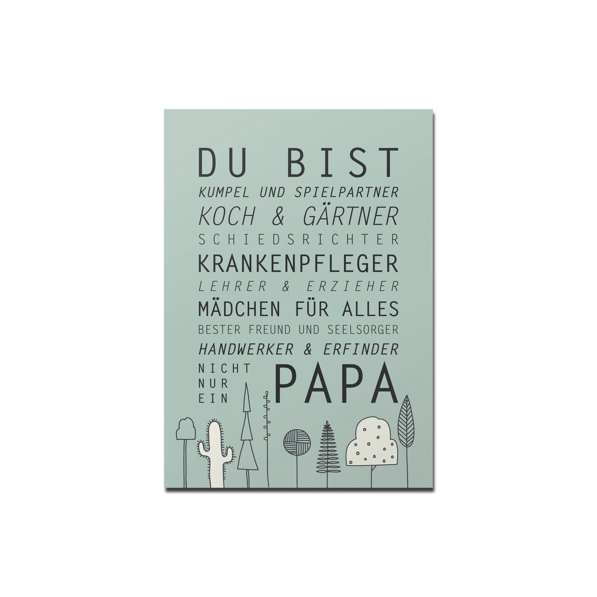 Postkort "Du er far", grønt