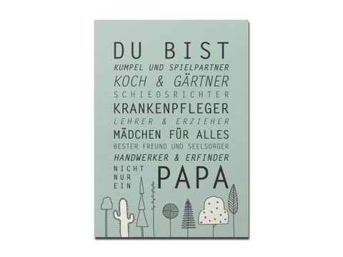 Postcard "You are Papa", green