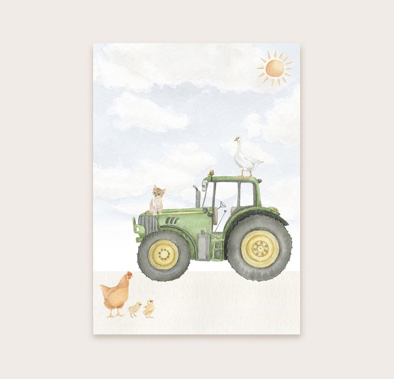 Postkort traktor