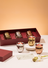 Portavelas | Regalo de velas de té de metal hechas a mano | Juego de 3