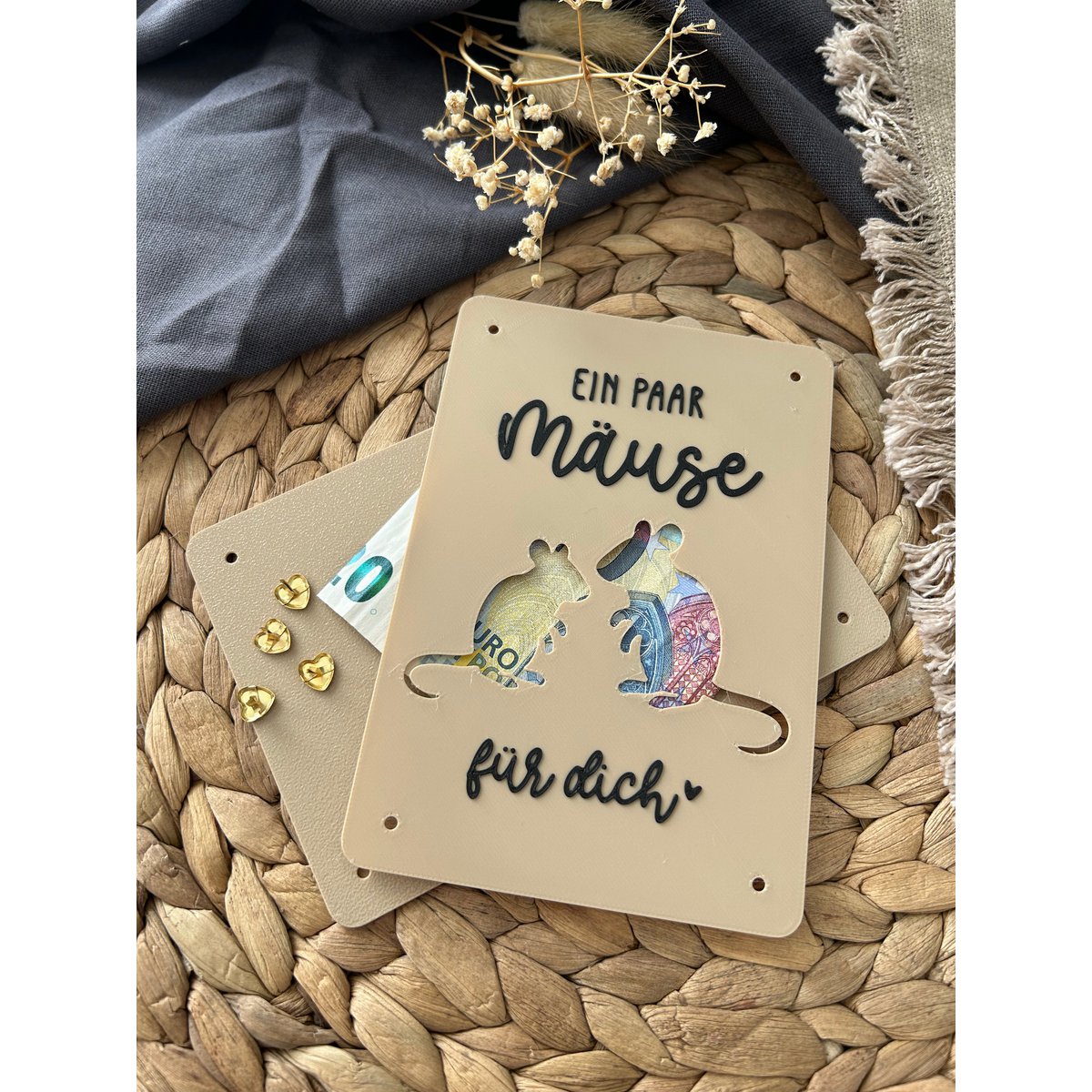 Money gift card - creative packaging for money gifts - financial injection, thank you & gift idea Thank you mice