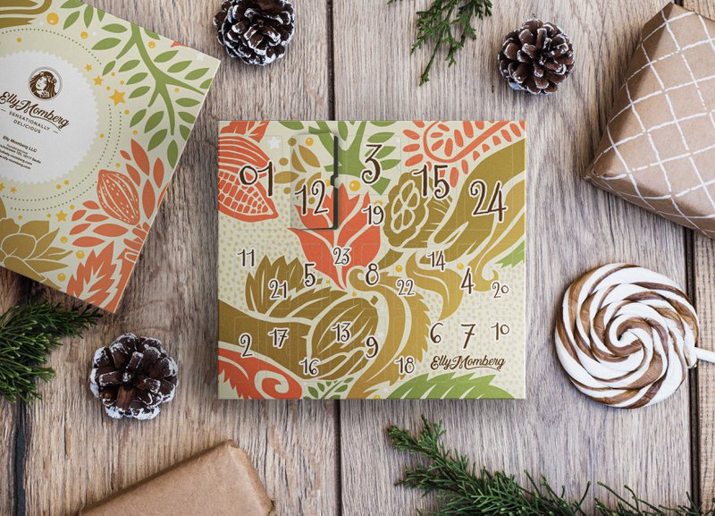 Adventskalender chokolade sukkerfri, vegansk, glutenfri