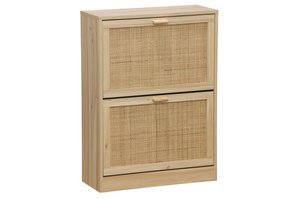 DEKOR SCHUHREGAL 60 x 24 CM KIEFER / RATTAN. OK1470