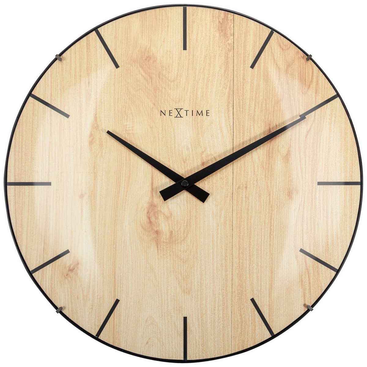 Horloge murale - 35 cm - Dôme Verre - 'Edge Wood Dome'