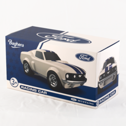 Lille racerbil Ford Mustang beige legetøjsbil