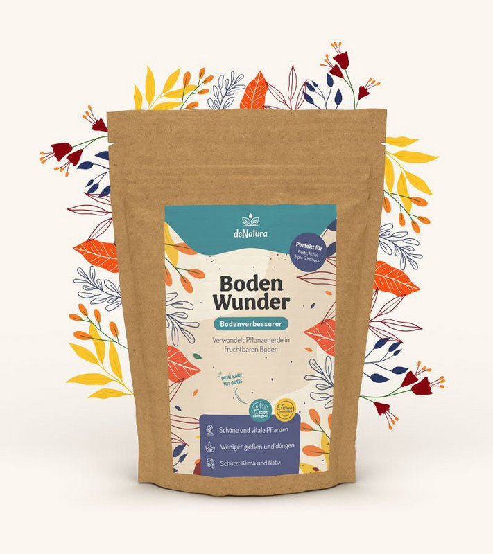deNatura BodenWunder 500g – ammendante organico, biochar per giardino e balcone, terreno migliore, forte crescita delle piante e rese elevate